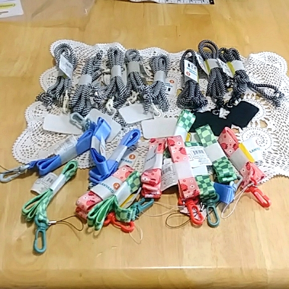 Lanyards And Phone Lanyards Bundle - Strawberry, Checkered, And Blue - Picture 1 of 8